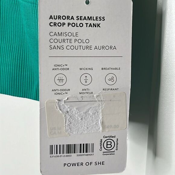 Athleta Aurora Seamless Crop Polo Top Size M NWT - Picture 7 of 8